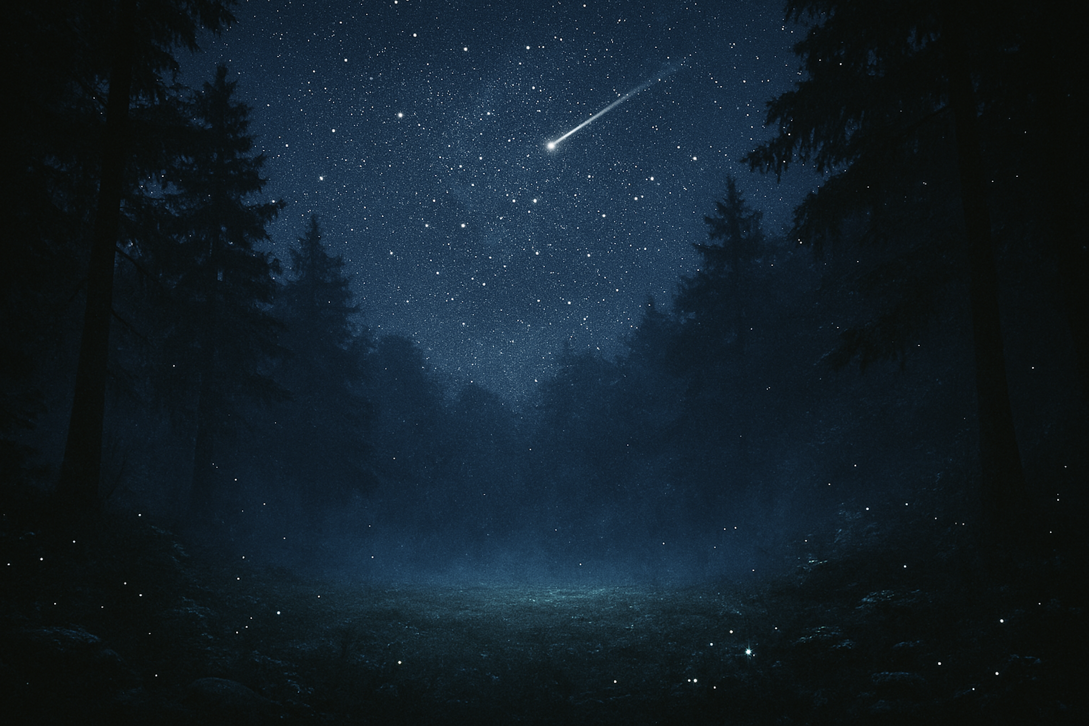 Night sky with shooting star